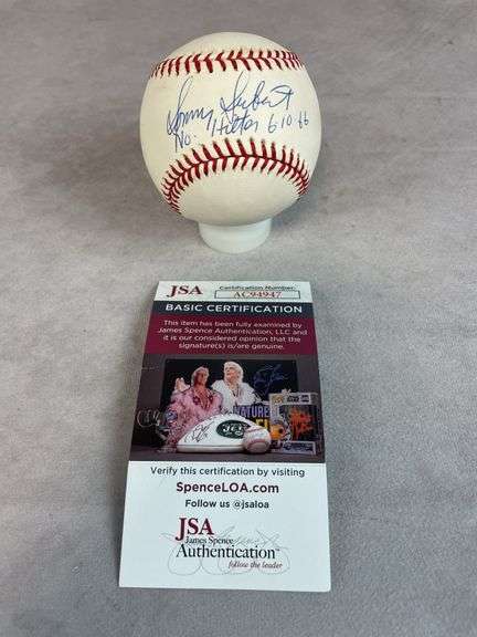 Sonny Siebert signed 'No Hitter Baseball' Stat, dated, JSA, signed with blue ink