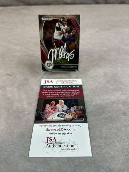 Myles Garett signed Texan A & M Prizm card, JSA