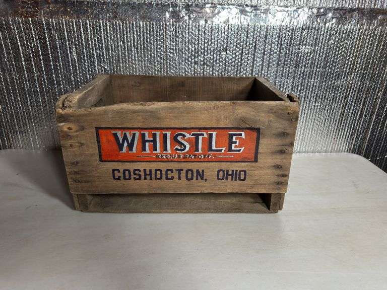 Whistle Coshocton, OH Wooden Crate.