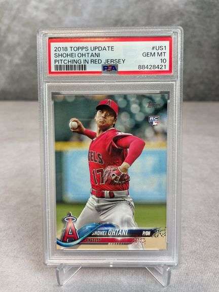 2018 Topps Update Pitching In Red Jersey Shohei Ohtani ROOKIE #US1 PSA 10 GEM