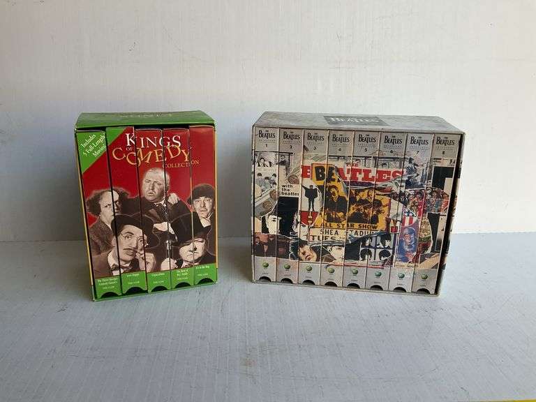3 Stooges Kings of Comedy VHS Collection and The Beatles Anthology VHS Collection