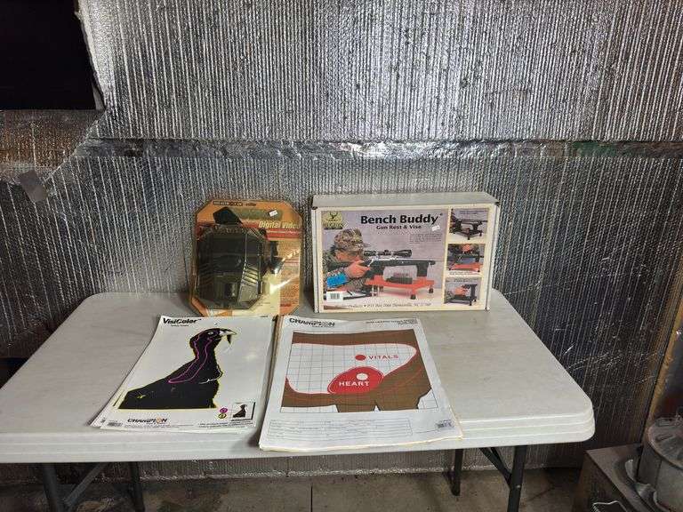 Gun Rest and Vise, Trail Camera & Targets.