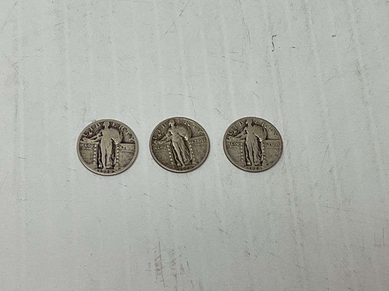 (3) 1928 Standing Liberty Quarters