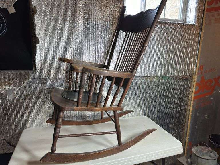 Vintage Rocking Chair with Stretcher Base.