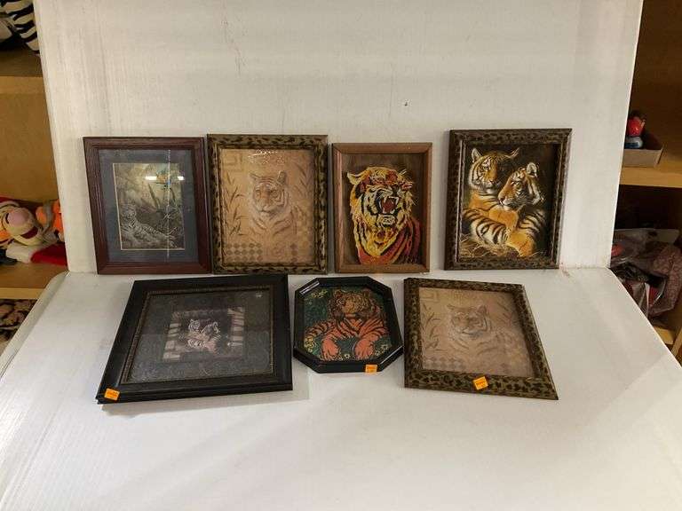 (7) Framed Wall Arts of Tigers