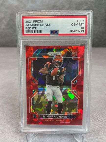 2021 Panini Prizm Red Ice Ja’Marr Chase ROOKIE #337 PSA 10 GEM MINT