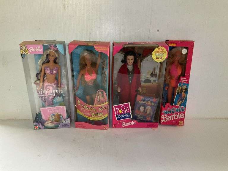 (4) Barbie Dolls in Box