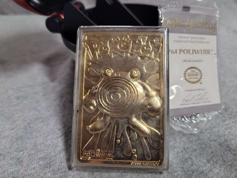 POKMON 23 kart GOLD PLATED TRADING CARD -# 61 POLIWHIRL - Kaufman Realty & Auctions POKMON 23 kart GOLD PLATED TRADING CARD -# 61 POLIWHIRL - Kaufman Realty & Auctions
