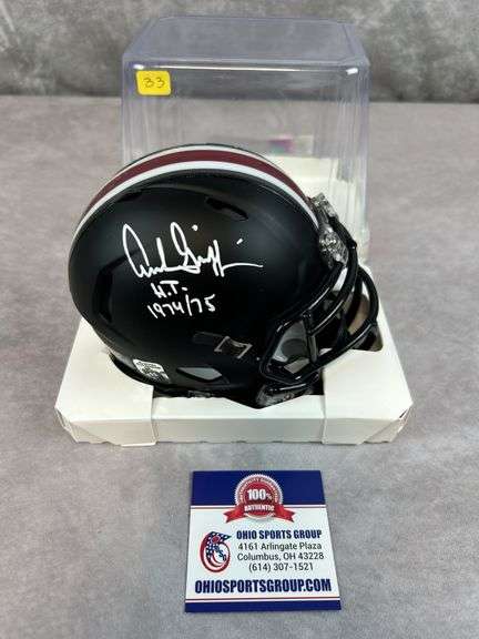 Archie Griffin signed Black Ohio  State mini helmet: Archie holo with two inscriptions
