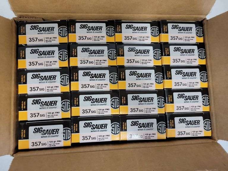 Case of Sig Sauer FMJ .357 Sig. - 125 Grain - 1,000 Rounds