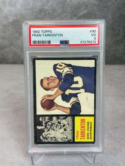 1962 Topps Football Fran Tarkenton ROOKIE #90 PSA 3 VG
