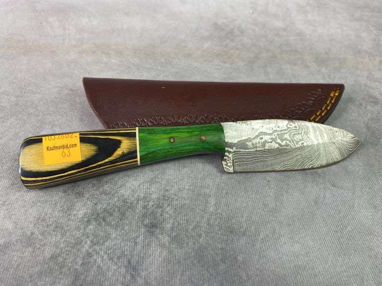Hand Made Damascus Themed (Acid Etch) Knife