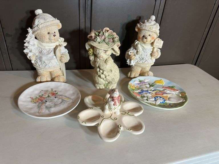 Easter Decorations. Status are 10" Plus.