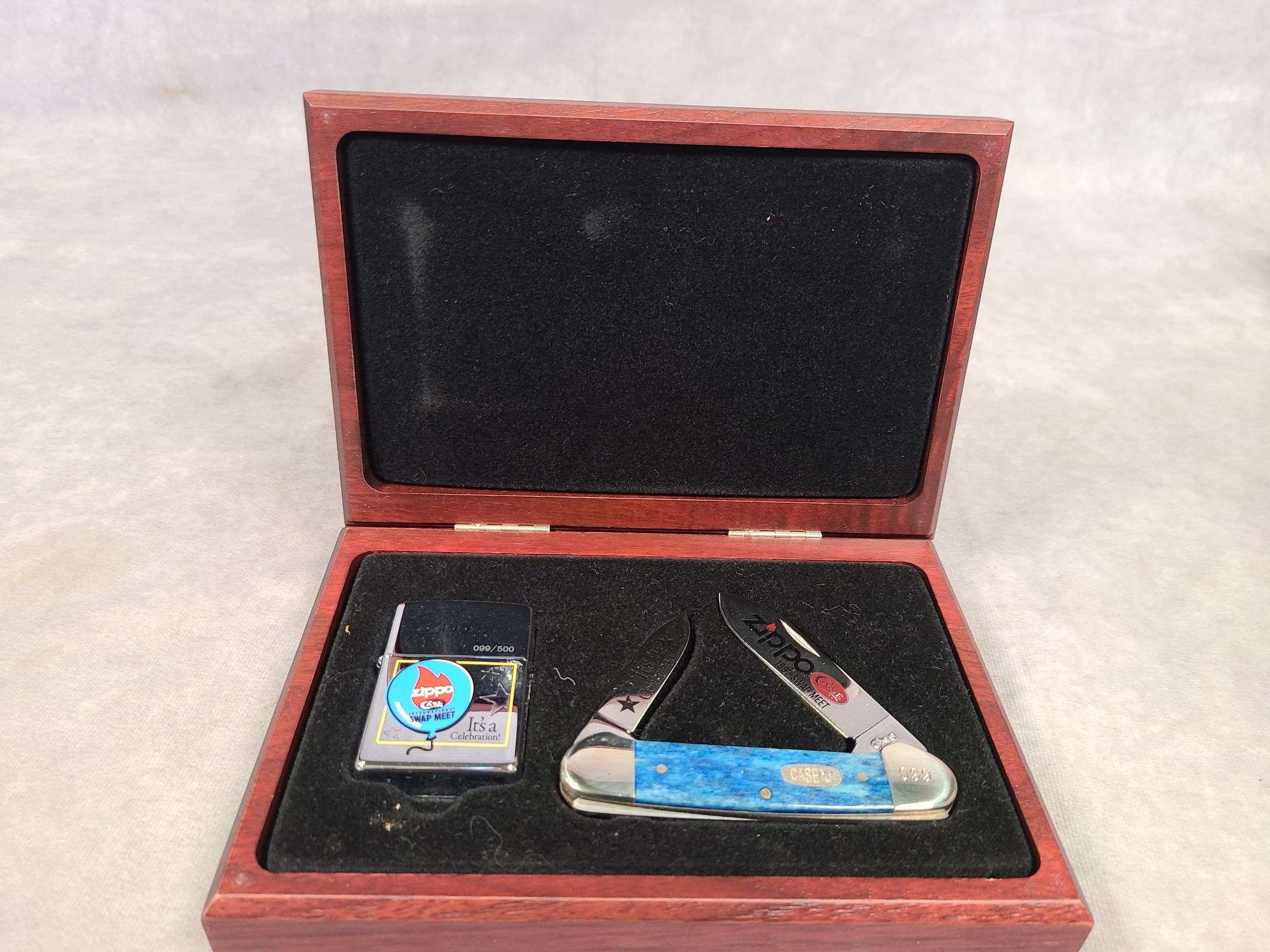 1997 CASE XX BLUE BONE CANOE & ZIPPO SET, 1997 SWAP MEET
