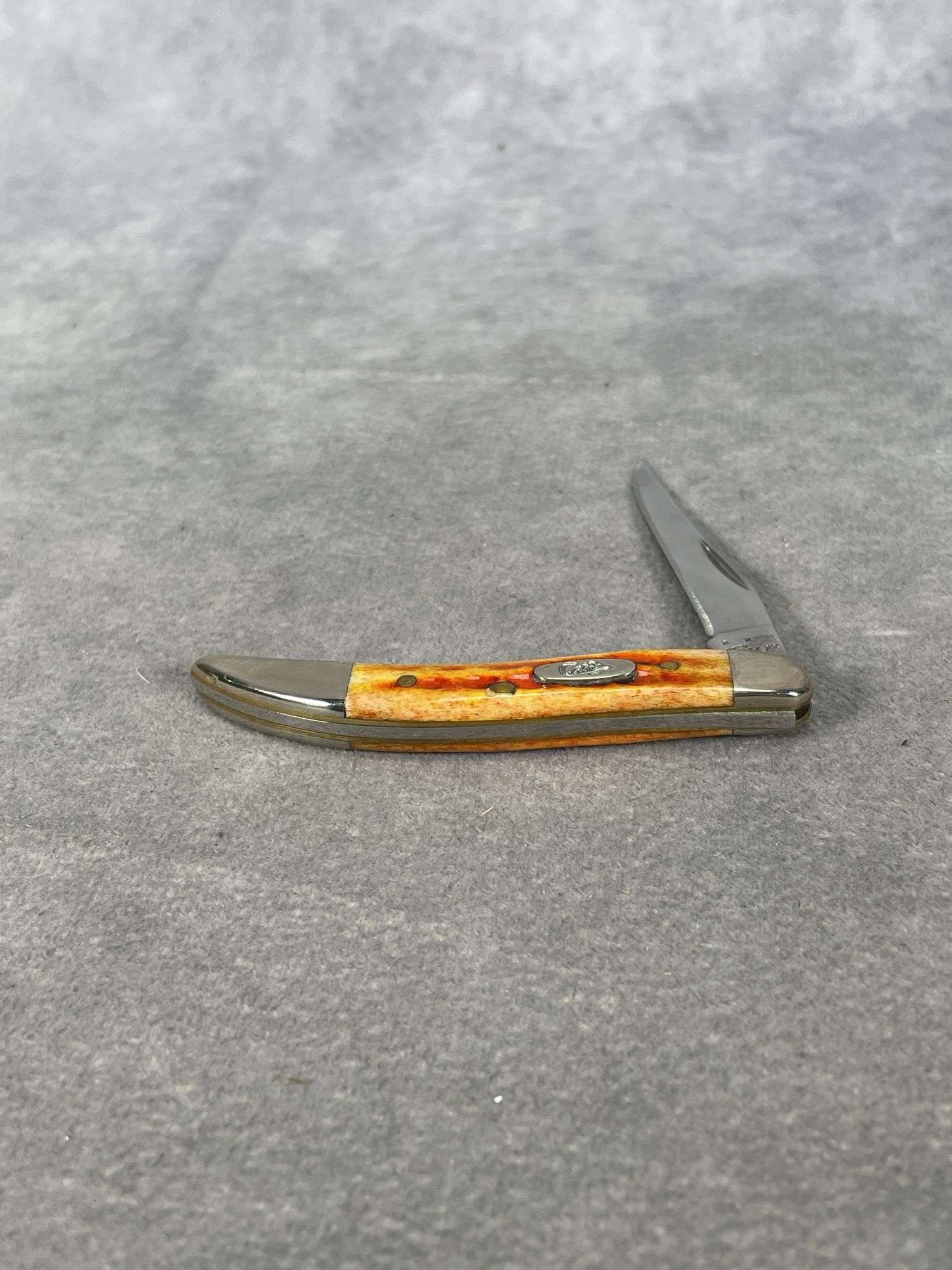 2013 CASE XX POCKETWORN ORANGE BONE TINY TOOTHPICK
