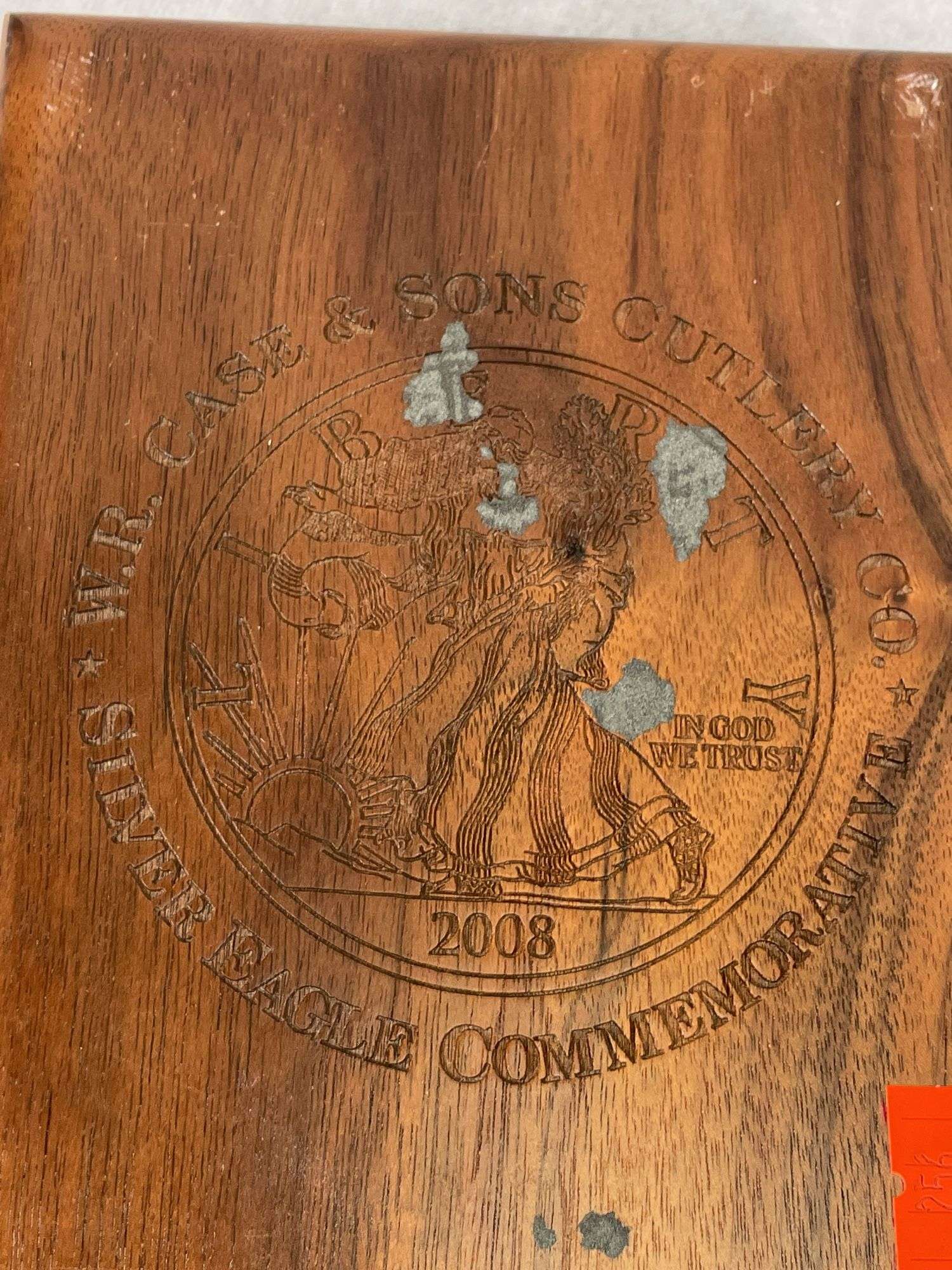 2008 CASE XX SILVER EAGLE COMMEMORATIVE KNIFE & COIN SET, TINY TOOTHPICK & 1 OZ. OF SILVER