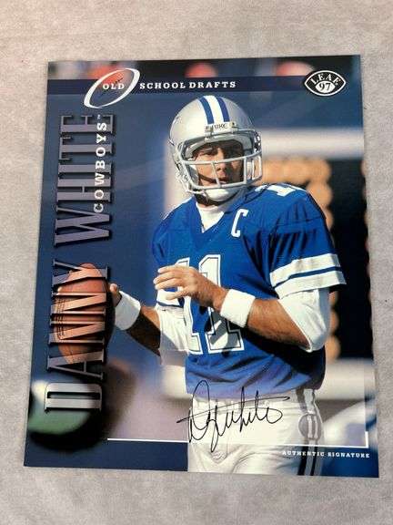 1997 Donruss Leaf Danny White Oversized Card Auto