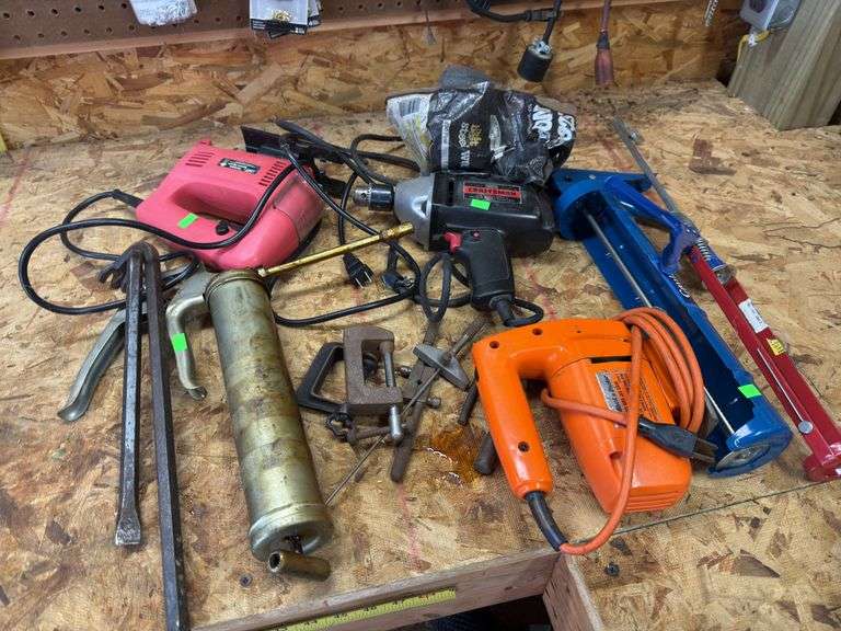 Grease gun caulk guns and drill