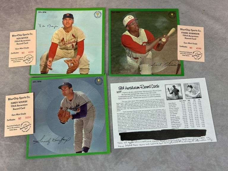 (3) Auravision Records Including Koufax, Robinson and Boyer