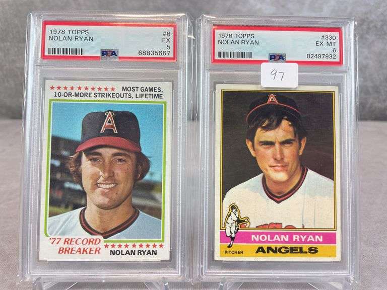 1976 & 1978 Topps Nolan Ryan PSA 5 & 6