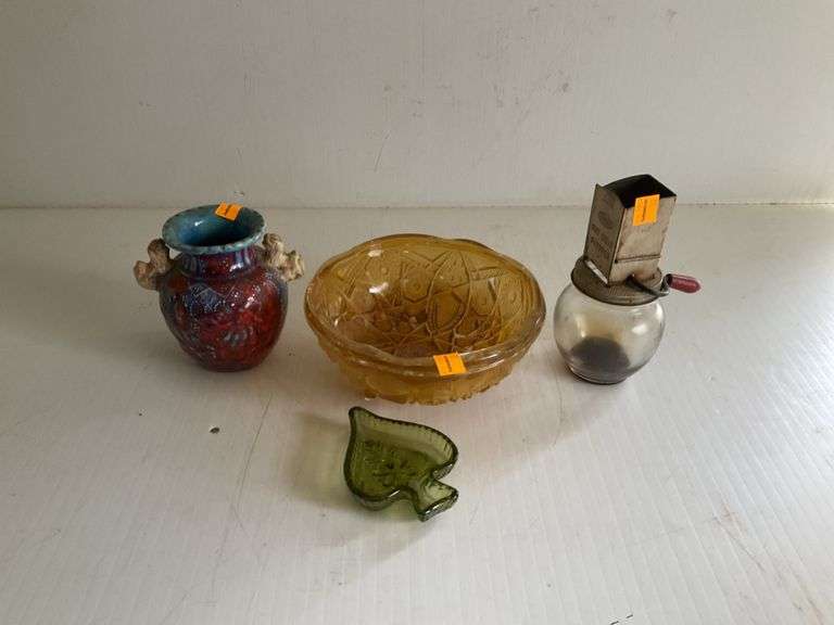 Glass Bowl, Ashtray, Vase, Vintage Nut Grinder