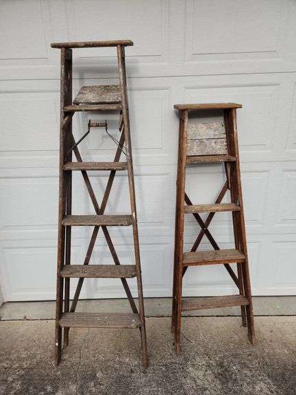 Pair of wooden ladders