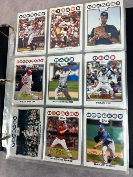 2008 Topps baseball set, in a binder, many stars and Rookies