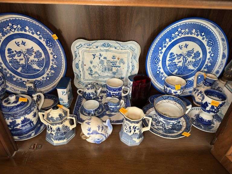 Assortment of Blue Hand Painted Fine China