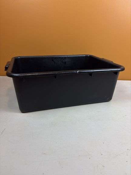 Plastic tote & box of Lg plastic carry out bags