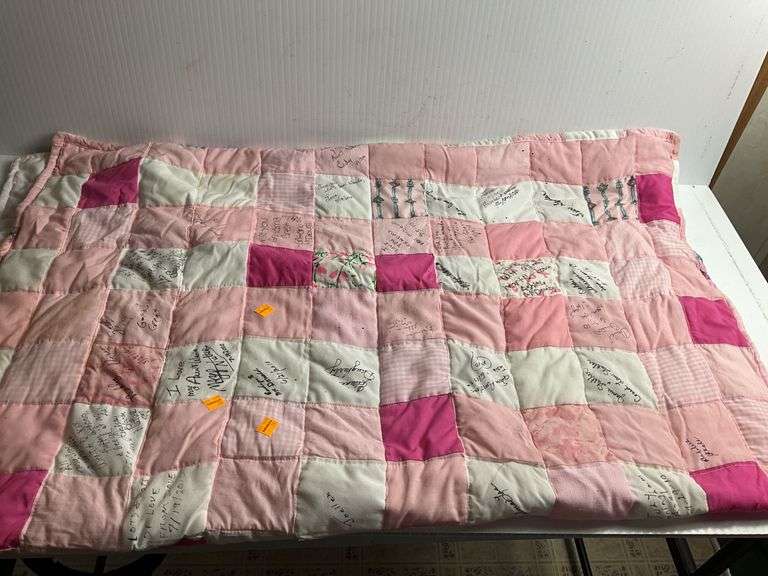 Autographed Quilt Signed by Mayf Nutter and Family