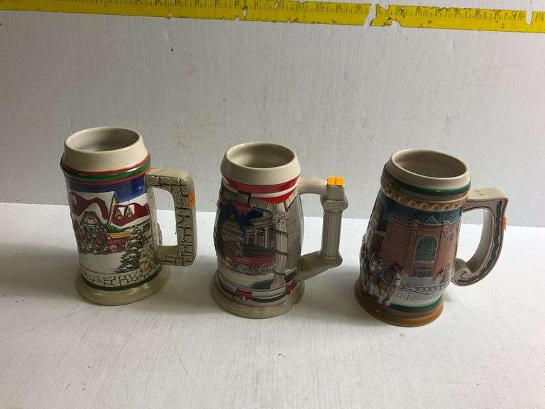 3 Budweiser Beer Steins