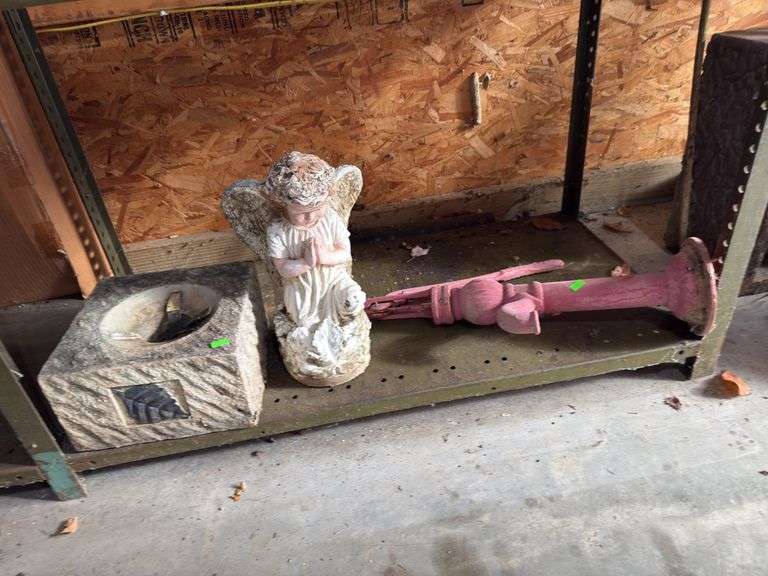 Contents of shelf pump and figurine