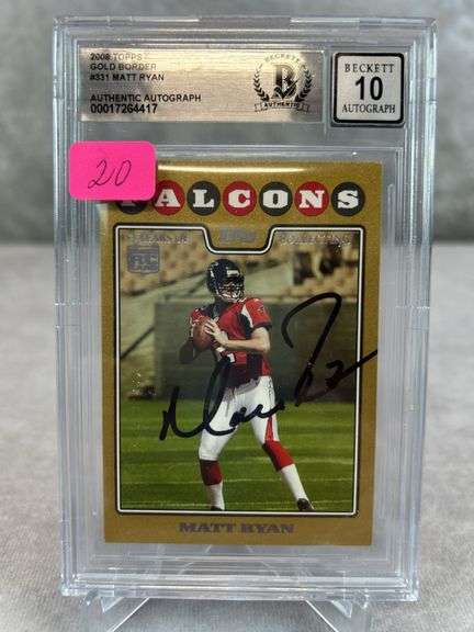 Matt Ryan-Gold border autograph, Beckett 10