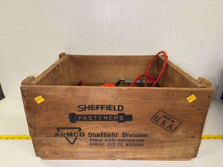 Sheffield Fasteners Wooden Storage Box w/ Variety of Hooks