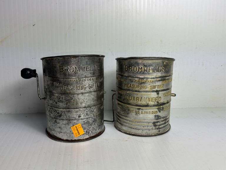 (2) Vintage Bromwell Measuring Sifters
