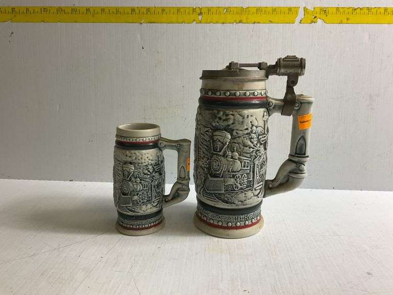 2 Avon Train Beer Steins