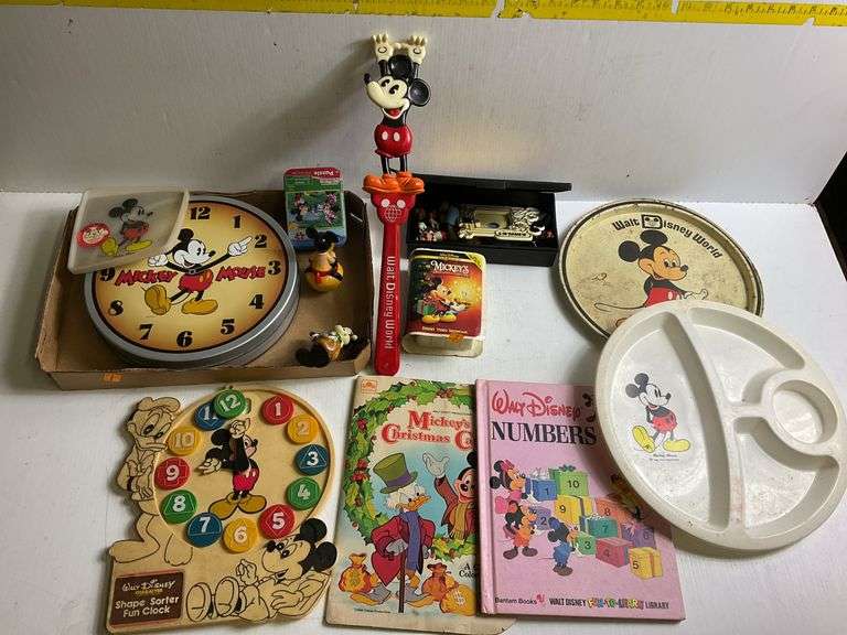 Assortment of Mickey Mouse Collectibles and Toys