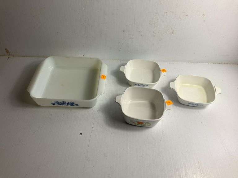 Anchor Hocking Fire King Casserole Dish, 3 Corning Ware Casserole Dishes