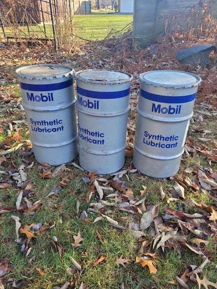 (3) empty metal barrels