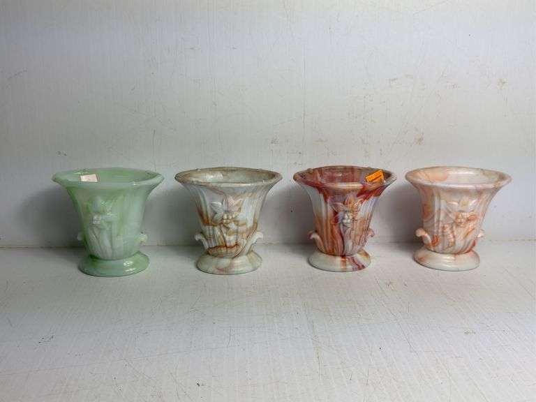 (4) Akro Agate Vases