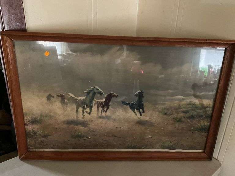 Vintage Framed Horse Print