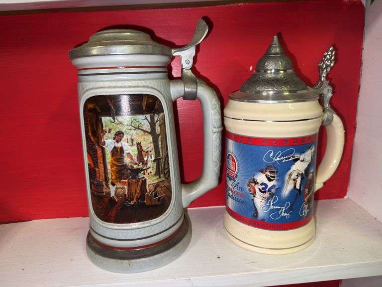“The Blacksmith” Handcrafted Avon Stein and 2007 NFL Hall of Fame Stein