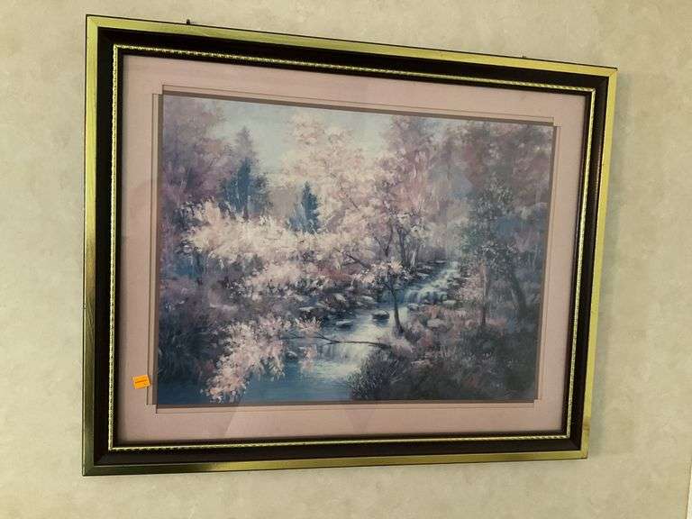 Framed Print of Stream in Woods