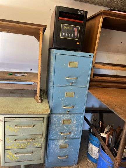 Eden Pure heater, metal file cabinet with contents