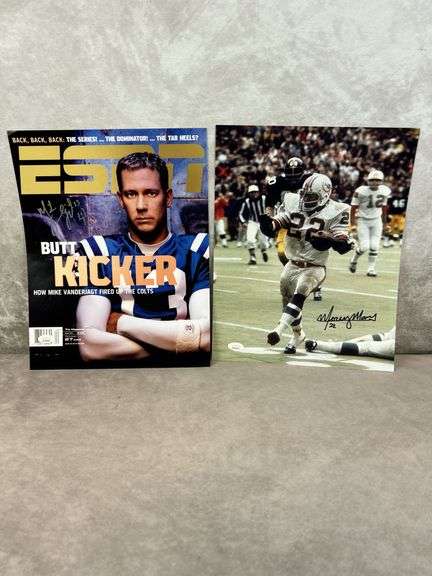 Mercury Morris & Mike Vanderdjagt signed color 10X14, both JSA