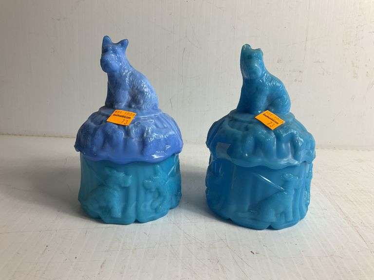 2 Acro Agate Powder Blue Trinket Boxes