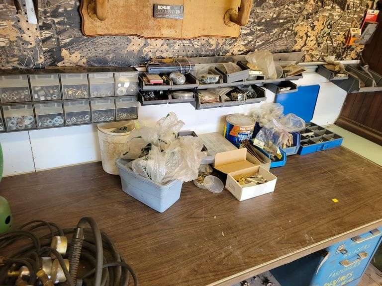 Organizers with misc bolts, nuts, screws & more