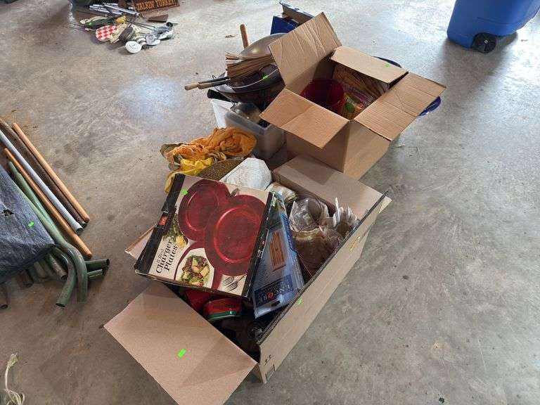 Boxes of household and glassware