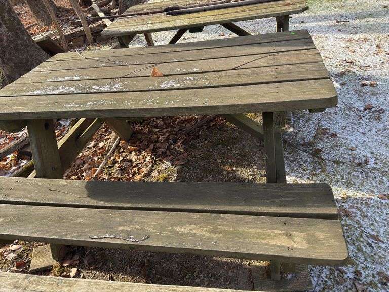 Picnic table and wood table