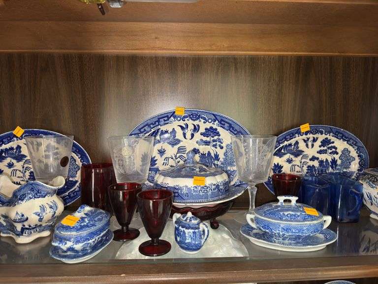 Assortment of Blue Hand Painted Fine China